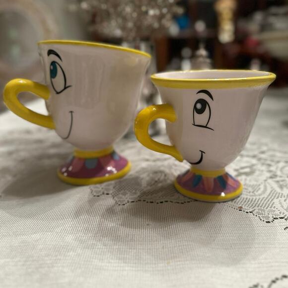 Set of 2 Disney Beauty & The Beast 3-D CHIP Collectible Cup / Mug 5.5” & 4.5” - Picture 5 of 14